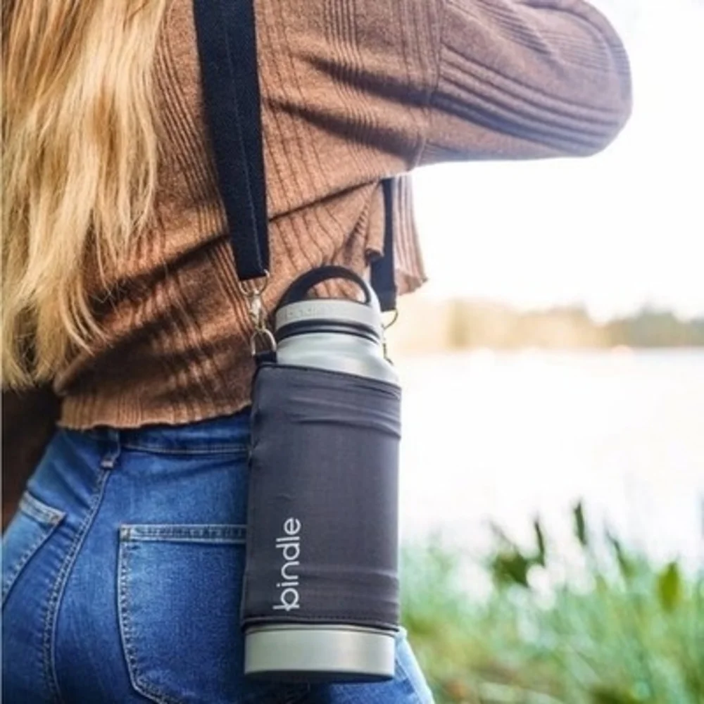 SWAMI Bottle Sleeve Black Silver Yoga Pant For Bindle Bottle Phone Pocket NWT